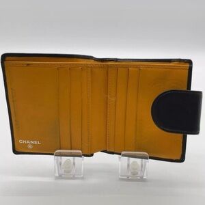 FINAL PRICE Chanel Quilted Leather Cambon Wallet Black/Yellow